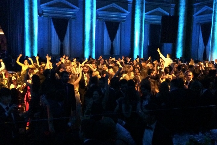 People dancing in large beautiful NYC venue