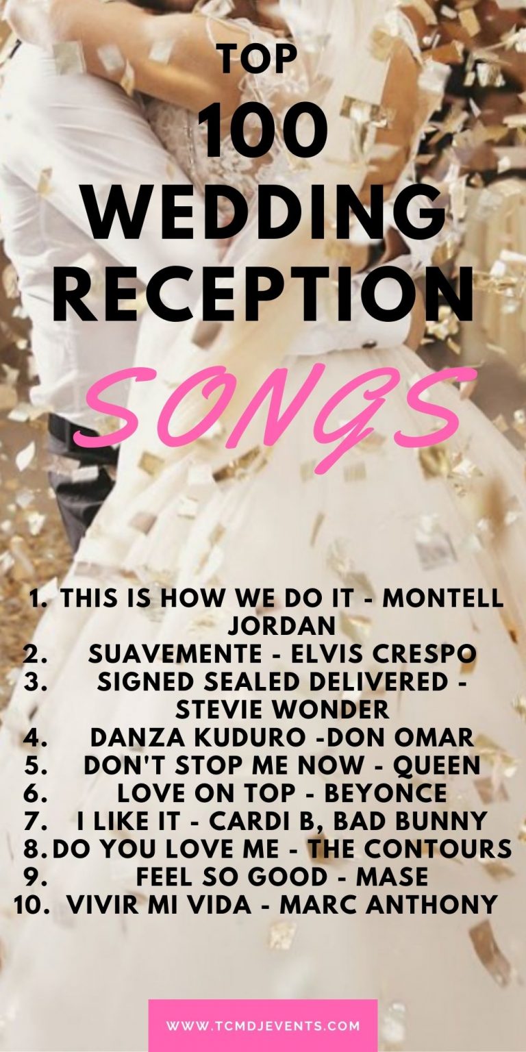 list of 10 top wedding reception songs