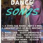 Mother & son dancing at wedding with a list of 10 songs