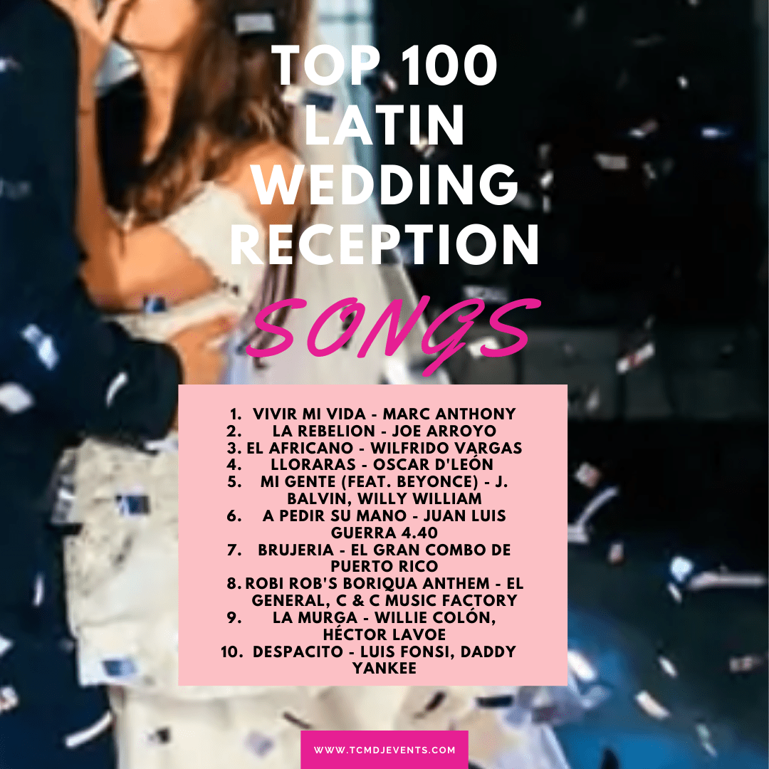 Arrangement følelse Massage Top 100 Latin Wedding Reception Songs | Latin Top 40